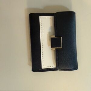 Black and White Wallet with Gold Accent